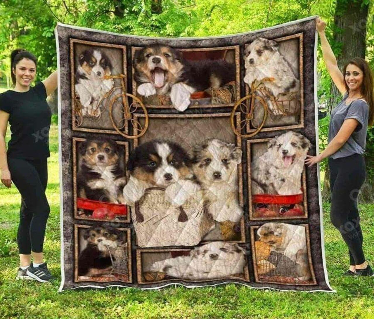 Australian Shepherd Puppy 0603B1 3D Customized Quilt and Home Decor