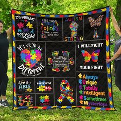 Autism Awareness ItS Ok To Be Different Quilt Blanket Great Customized Blanket Gifts For Birthday Christmas Thanksgiving and Home Decor