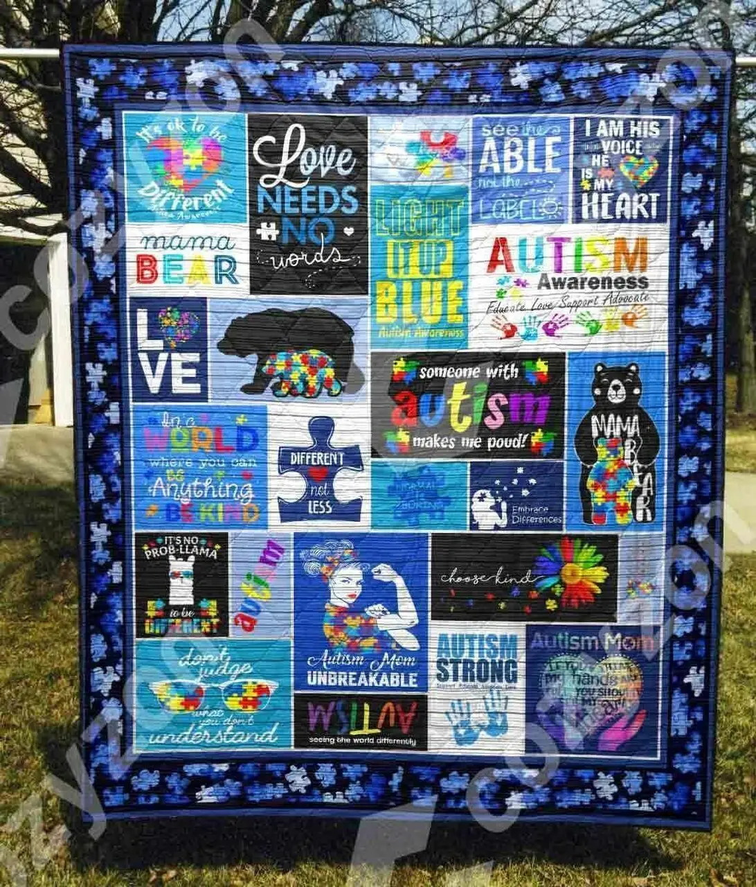 Autism Mom Unbreakable DHCDHC DT2210 Quilt Blanket and Home Decor