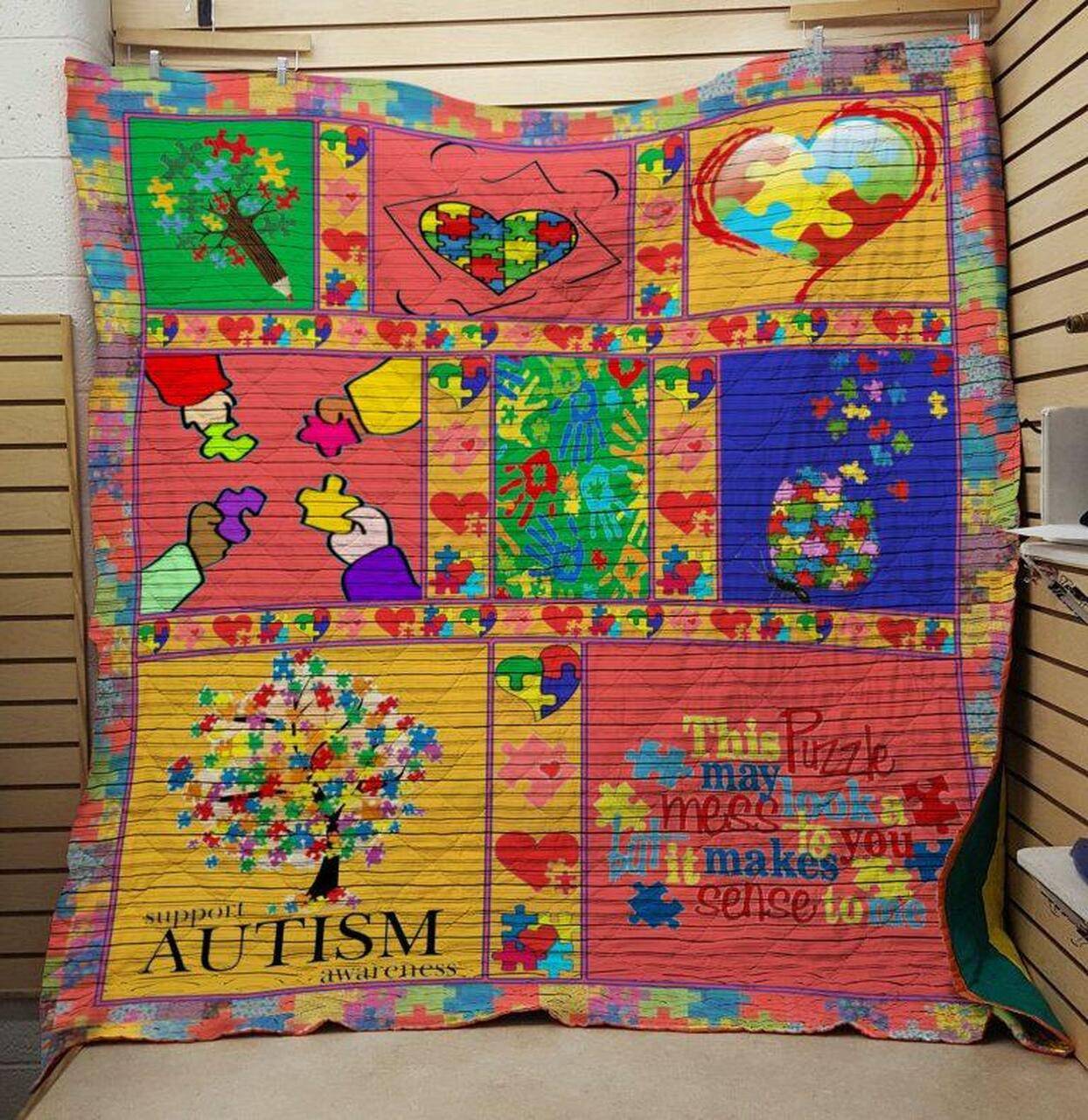 Autism Puzzle Quilt and Home Decor