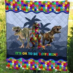Autism T Rex KL2409061CL Quilt Blanket and Home Decor