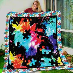 Autism Watercolor VF4 NTTH011298 3D Customized Quilt and Home Decor