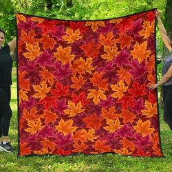 Autumn Maple Leaf Pattern DHCDHC DT1910 Quilt Blanket and Home Decor