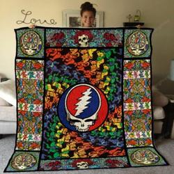 Awesome Skull Aesthetic Quilt Blanket Great Customized Gifts For Birthday Christmas Thanksgiving Perfect Gifts For Skull Lover and Home Decor