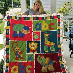 Baby Alphabet Animals Quilt Blanket Great Customized Blanket Gifts For Birthday Christmas Thanksgiving and Home Decor