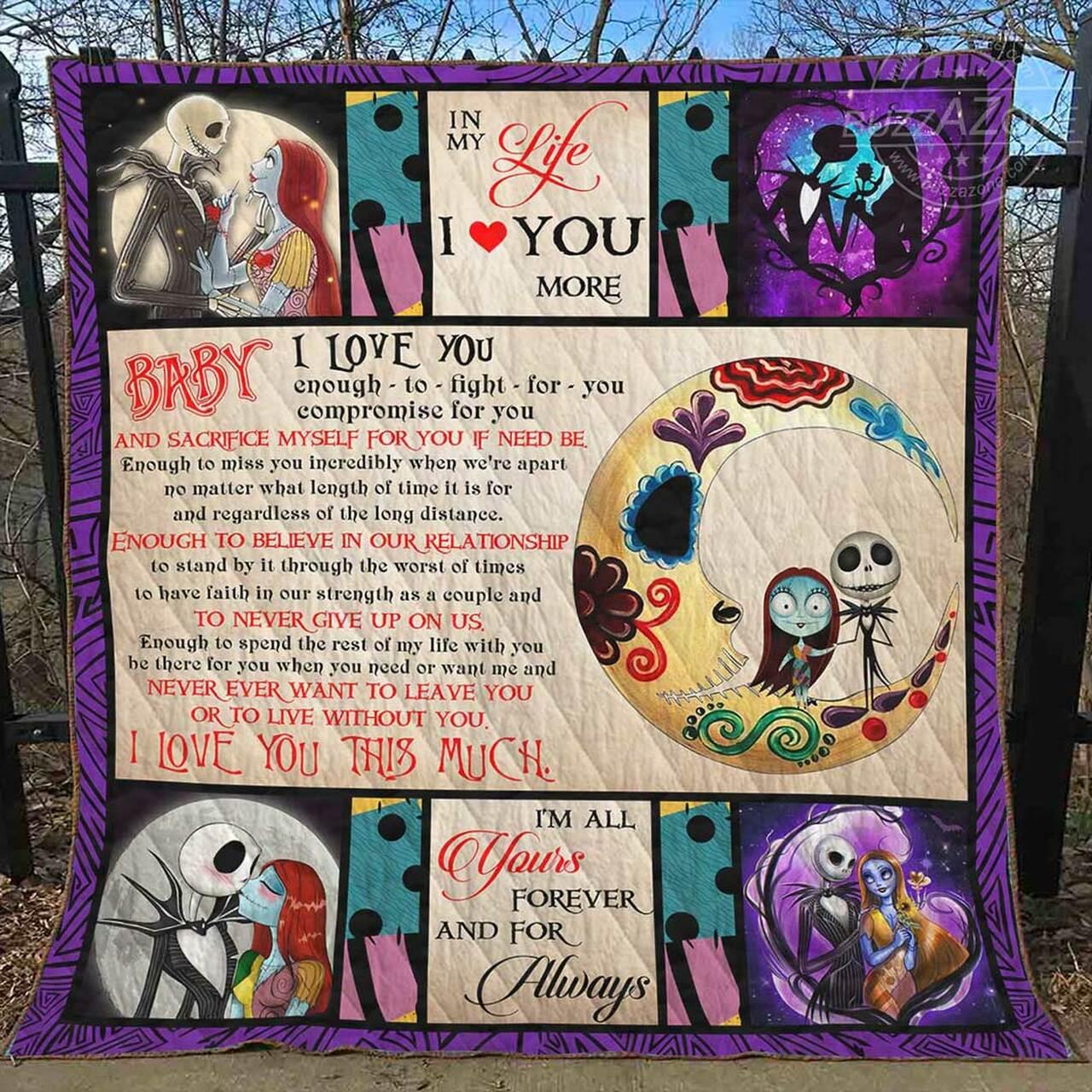 Baby I Love You Enough To Fight For You Quilt Nightmare Bt and Home Decor