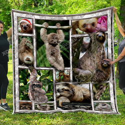 Baby Sloth Photography Art Quilt Blanket Great Customized Blanket Gifts For Birthday Christmas Thanksgiving    and Home Decor