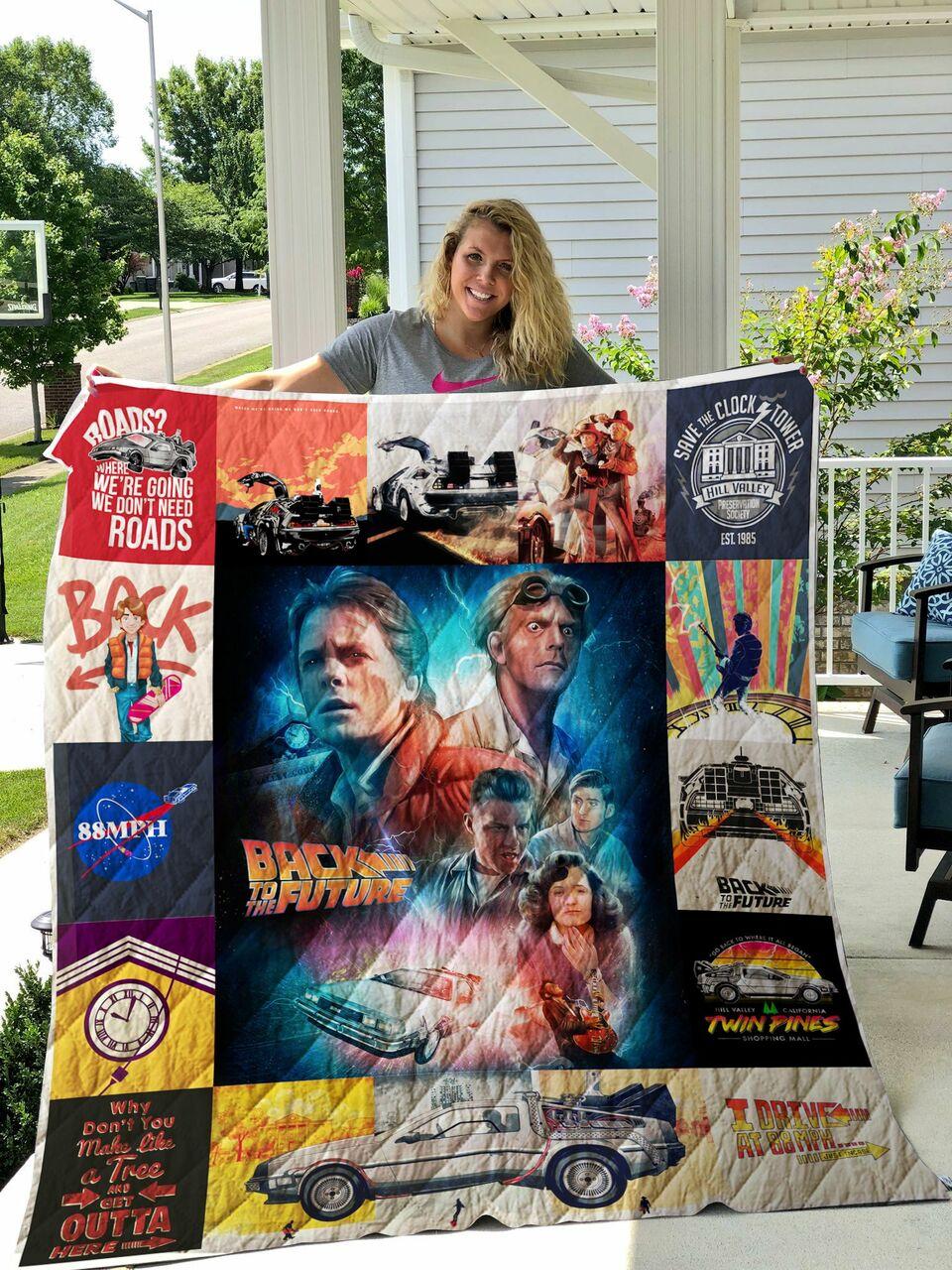 Back To The Future Poster Quilt Blanket and Home Decor