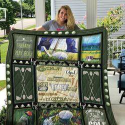 Bad to play golf like me quilt and Home Decor