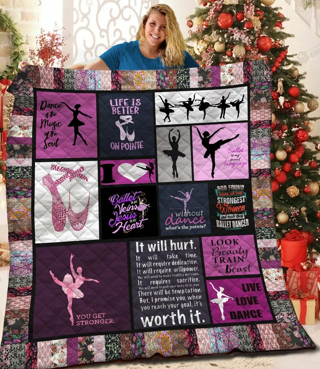 Ballet Dance Of The Music Of The Soul Quilt Blanket Great Customized Blanket Gifts For Birthday Christmas Thanksgiving and Home Decor
