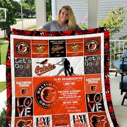 Baltimore Orioles - To My Granddaughter - Love Grandpa Quilt and Home Decor