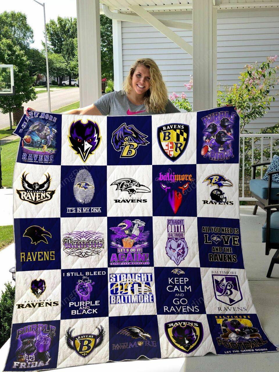 Baltimore Ravens Quilt Blanket Ver 25 and Home Decor
