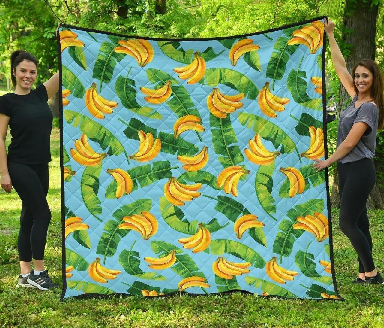 Banana Leaves Banana Design Pattern DHCDHC DT1910 Quilt Blanket and Home Decor