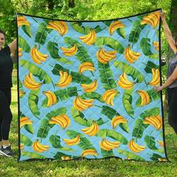 Banana Leaves Banana Design Pattern DHCDHC DT1910 Quilt Blanket and Home Decor