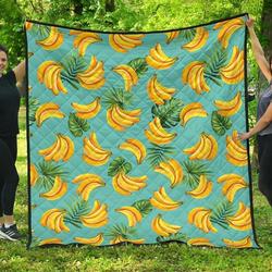Banana Palm Leaves Pattern Background DHCDHC DT1910 Quilt Blanket and Home Decor