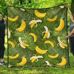 Banana Palm Leaves Pattern DHCDHC DT1910 Quilt Blanket and Home Decor