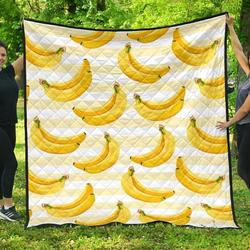 Banana Pattern Blackground DHCDHC DT1910 Quilt Blanket and Home Decor