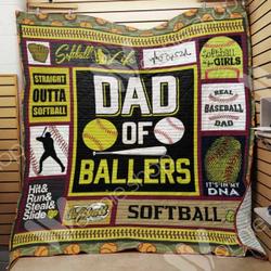 Baseball And Softball Dad Ee12340 Quilt Inkp0108 and Home Decor