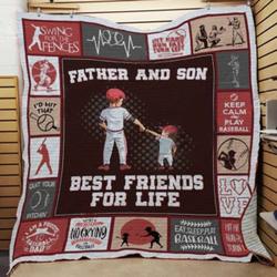 Baseball Father And Son Quilt Blanket Great Customized Gifts For Birthday Christmas Thanksgiving Perfect Gifts For Baseball Lover and Home Decor
