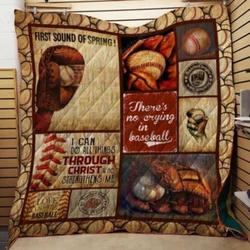 Baseball First Sound Of Spring Quilt Blanket Great Customized Gifts For Birthday Christmas Thanksgiving Perfect Gifts For Baseball Lover and Home Decor