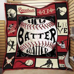 Baseball Hey Batter Quilt Blanket Christmas Christmas Gifts Merry Christmas Holiday Gifts Gift Dhc03011176Dd and Home Decor