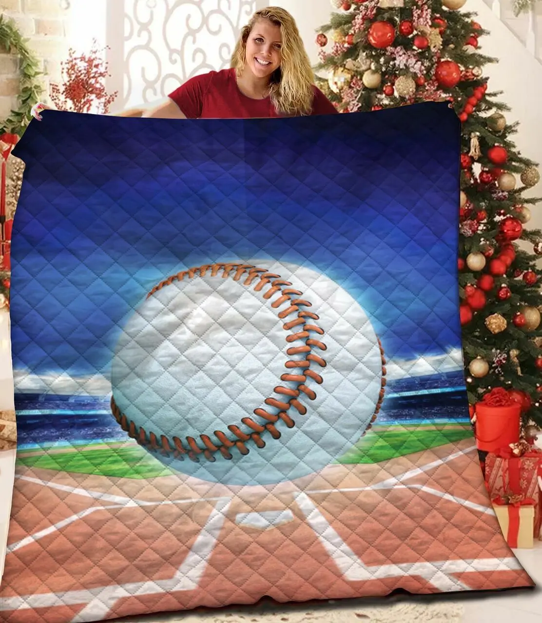 Baseball Jfj Quilt Cr and Home Decor