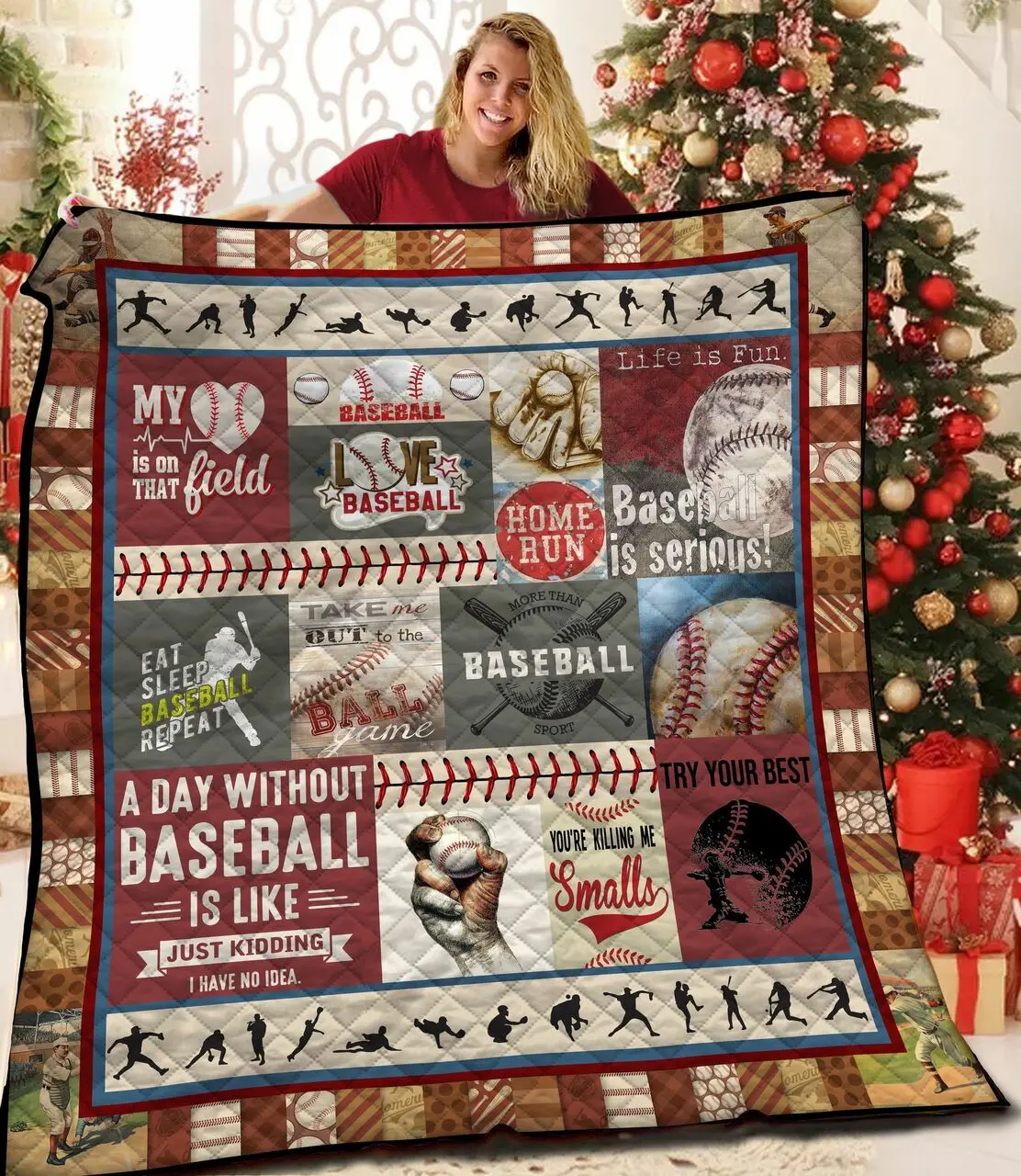 Baseball Jfj Quilt Gs and Home Decor