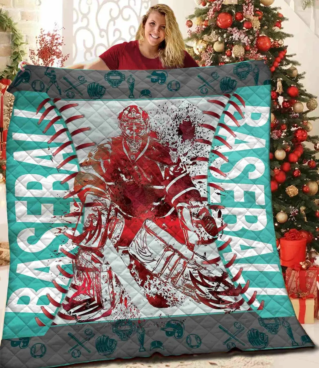 Baseball Jfj Quilt Nq and Home Decor