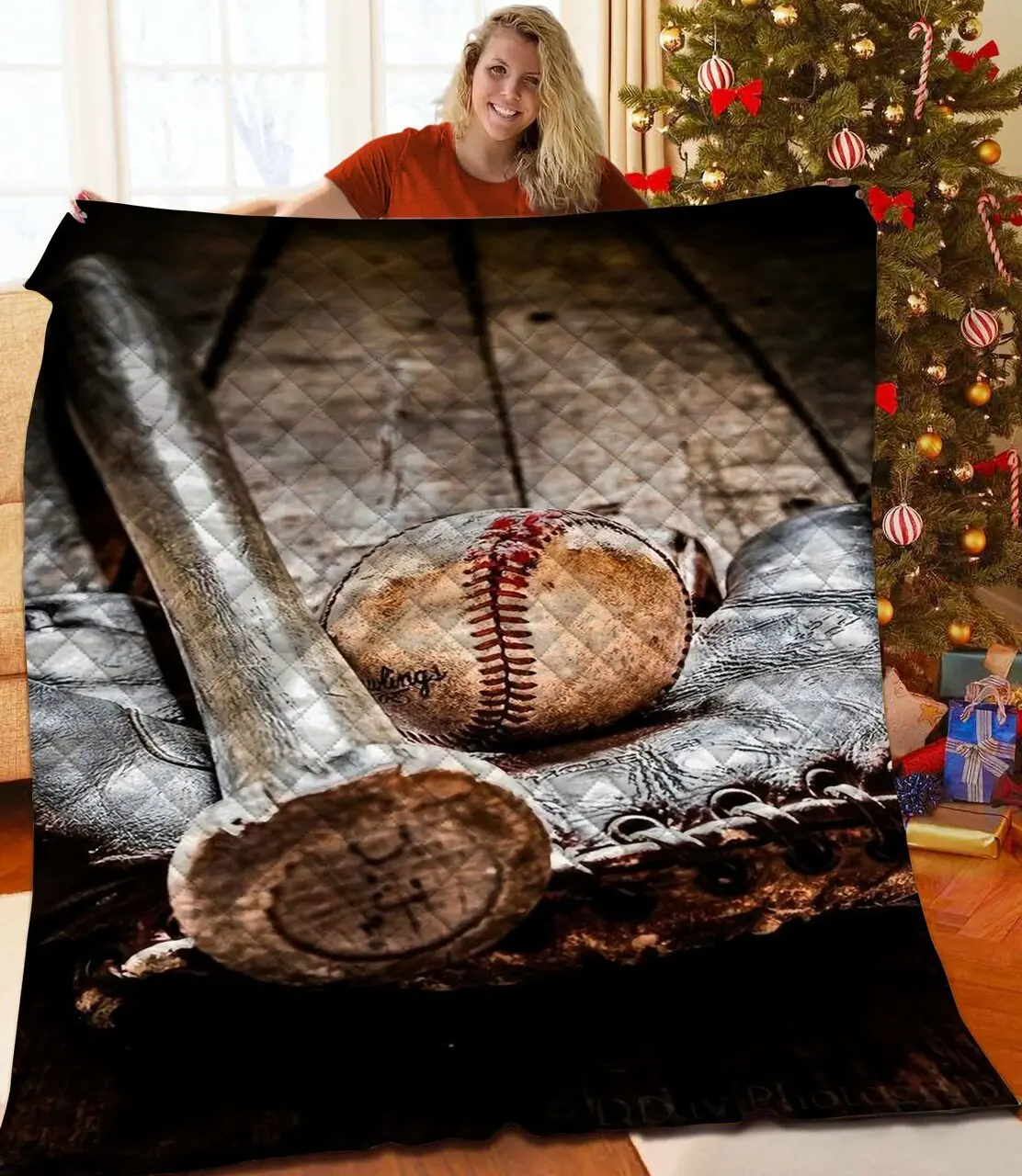 Baseball Jfj Quilt Tt and Home Decor