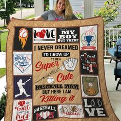 Baseball Mom I Am Killing It Quilt Blanket Great Customized Gifts For Birthday Christmas Thanksgiving MotherS Day Perfect Gifts For Baaseball Lover and Home Decor