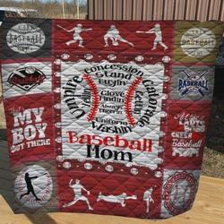 Baseball Mom Quilt Cheer Like A Baseball Mom Quilt Blanket Great Customized Blanket Gifts For Birthday Christmas Thanksgiving MotherS Day and Home Decor