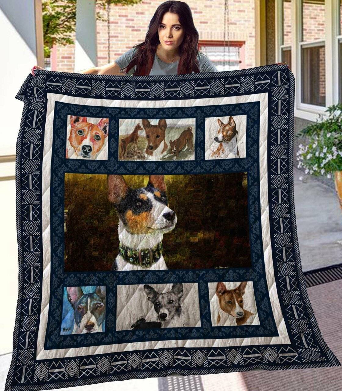 Basenji Jfj Quilt Dz and Home Decor