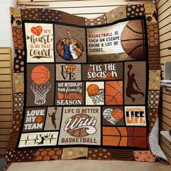 Basketball Is Such An Escape From A Lot Of Things Quilt Blanket Great Customized Blanket Gifts For Birthday Christmas Thanksgiving and Home Decor