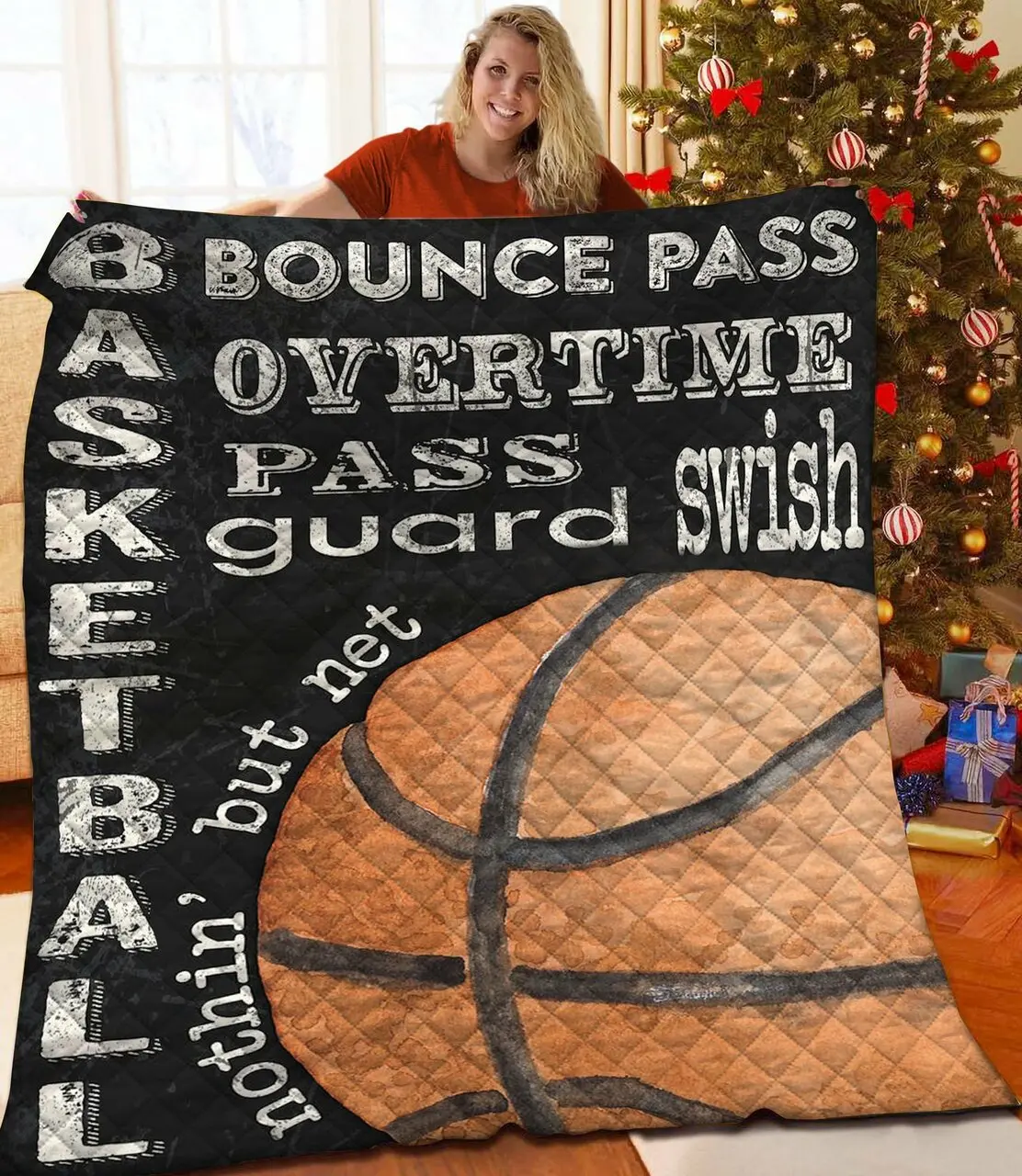 Basketball Jfj Quilt At and Home Decor