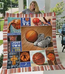 Basketball Lover Quilt Blanket Great Customized Blanket Gifts For Birthday Christmas Thanksgiving and Home Decor