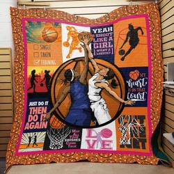 Basketball My Heart Is On That Court Quilt and Home Decor