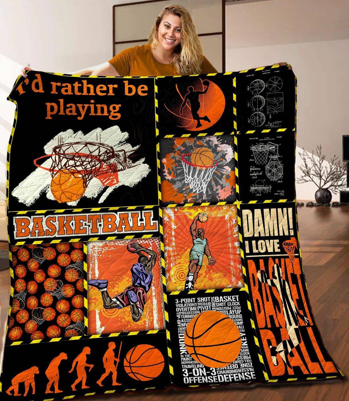 Basketball Quilt Blanket C9B050312MI and Home Decor