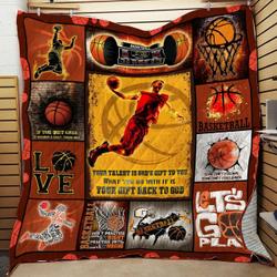 Basketball Your Talent Is GodS Gift To You What You Do With It Is Your Gift Back To God Quilt Blanket Great Customized Blanket Gifts For Birthday Christmas Thanksgiving and Home Decor