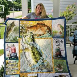 Bass Fishing Quilt Np96 and Home Decor