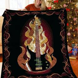 Bass Guitar Jfj Quilt Ux and Home Decor