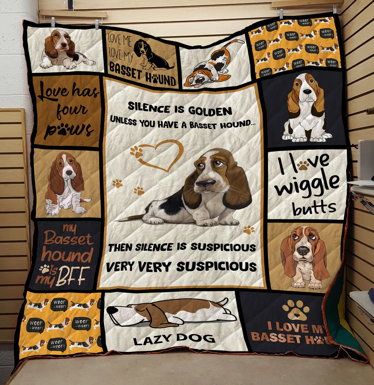 Basset Hound 3D Customized Quilt and Home Decor