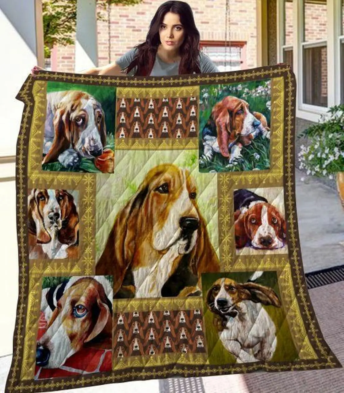Basset Hound Cl08110034Mdq Quilt Blanket and Home Decor