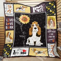Basset Hound Dog Sunflower Quilt Blanket Dhc0102587Td and Home Decor