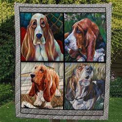 Basset Hound Face Cute Cl10100036Mdq Quilt Blanket and Home Decor