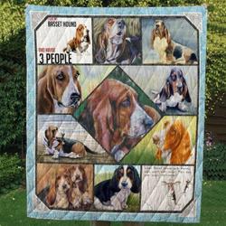 Basset Hound Long Ears Love Quilt Blanket  Dhc020120722Td and Home Decor