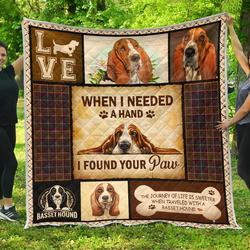 Basset Hound Need A Hand Quilt Mvs and Home Decor