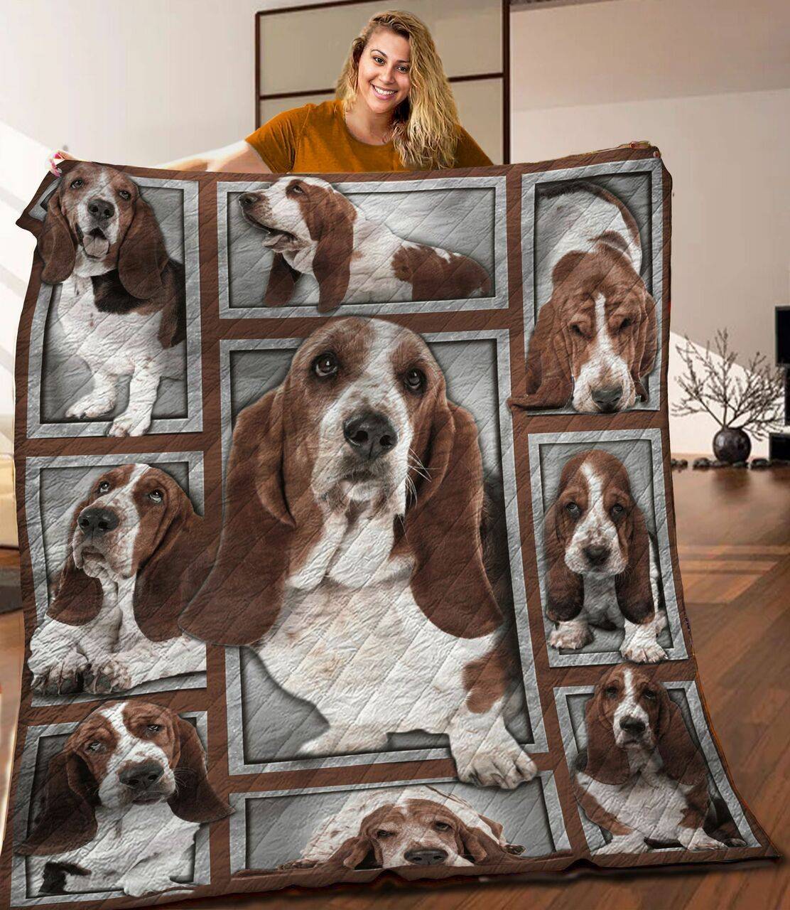 Basset Hound Quilt Blanket C9B270312PT and Home Decor
