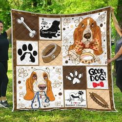 Basset Hound Quilt Blanket Dhc13123922Vt and Home Decor