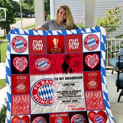 Bayern Munich - To My Grandson - Love Grandpa Quilt and Home Decor