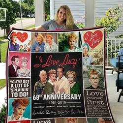 Bc- I Love Lucy Quilt Blanket 69Th Anniversary and Home Decor
